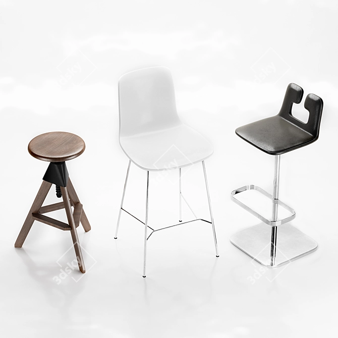  Modern Bar Stools: Tom & Jerry, Hal, ALO 3D model image 2
