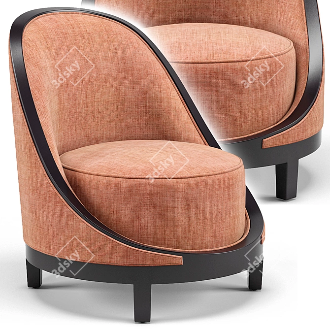 Title: Velvet Marmont Accent Chair 3D model image 1