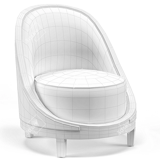 Title: Velvet Marmont Accent Chair 3D model image 3