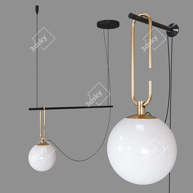 Modern Pendant Lamp: Stylish Suspended Lighting 3D model image 1