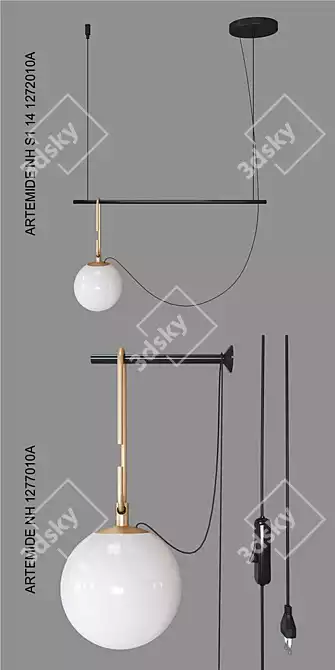 Modern Pendant Lamp: Stylish Suspended Lighting 3D model image 2