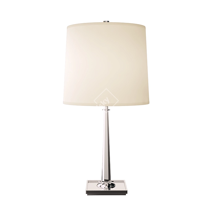 Contemporary Silver Petal Desk Lamp 3D model image 1