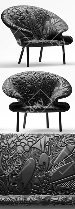 Scribbled Comfort: Doodle Sofa & Armchair 3D model image 2