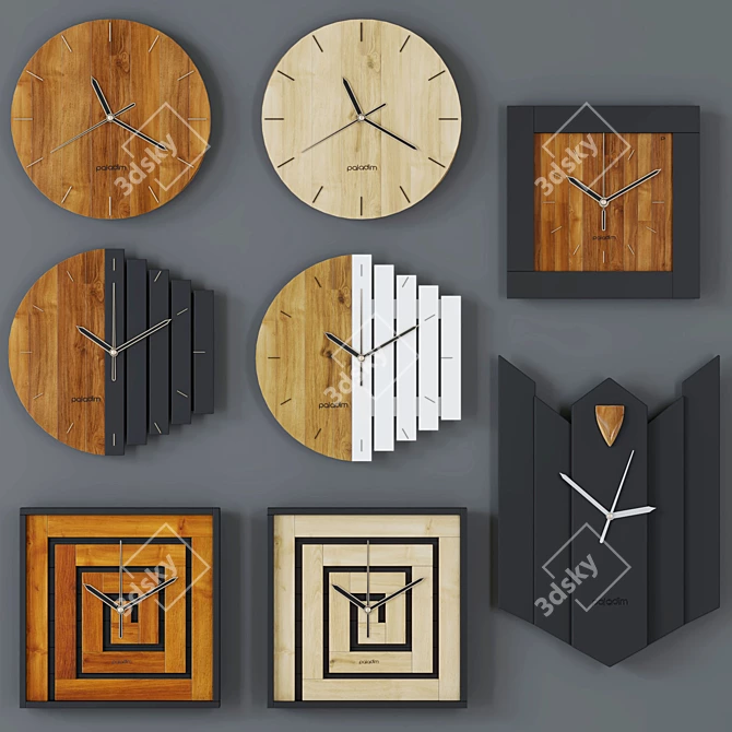 Industrial Steampunk Wall Clock 3D model image 1