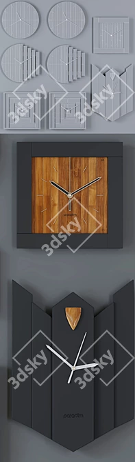 Industrial Steampunk Wall Clock 3D model image 3