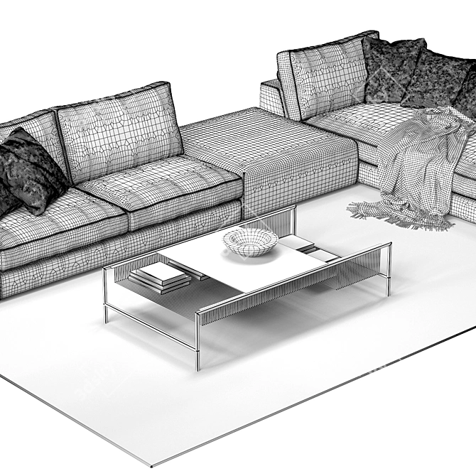 Eole 2: Luxury Corner Sofa with Ottoman 3D model image 3