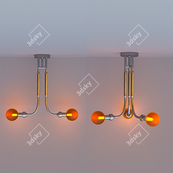 Industrial Chandelier: Modern Millimeter Marvel 3D model image 1