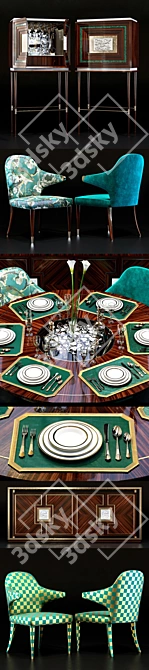 Modern Zanaboni Dining Set 3D model image 2