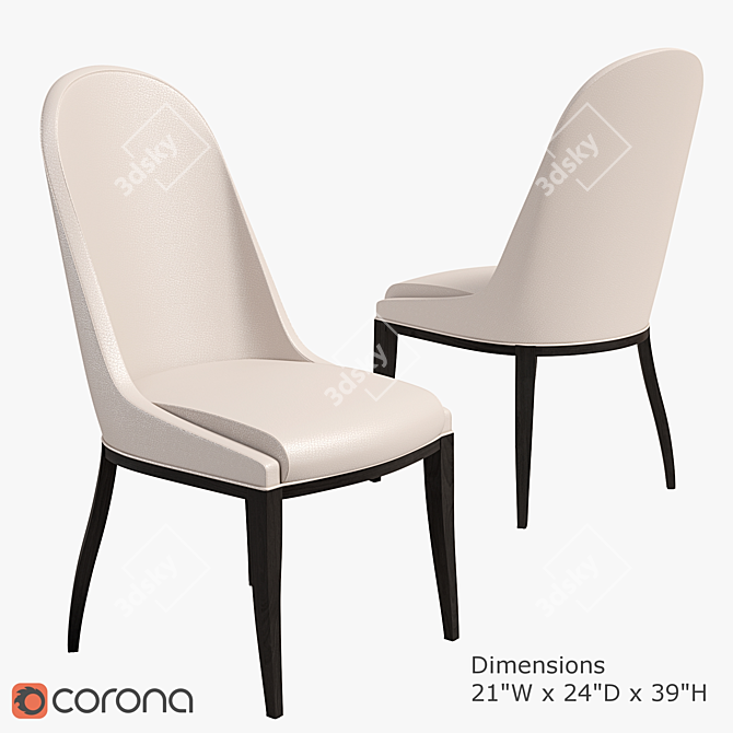 Sleek Sullivan Side Chair: Modern Elegance for Any Space 3D model image 1