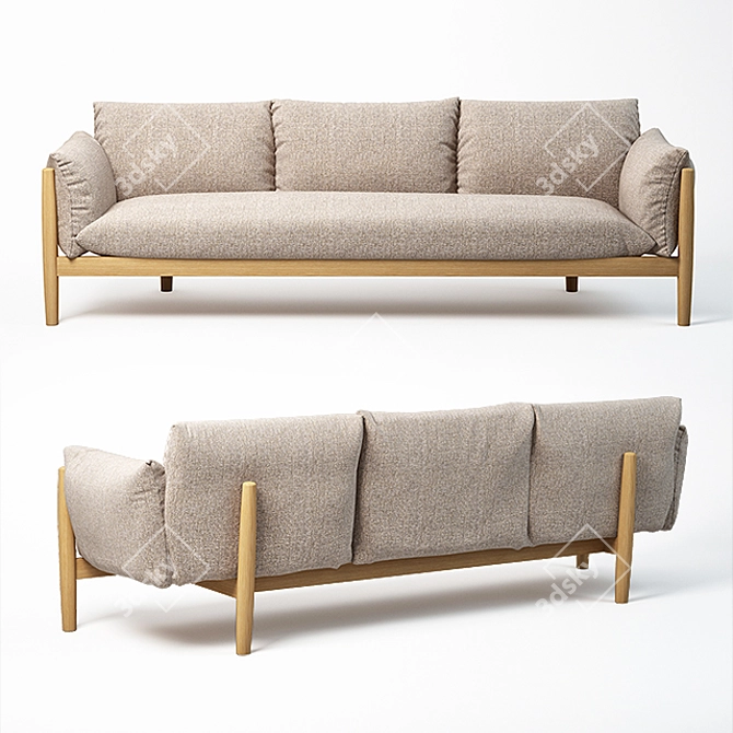 Sleek Tapio Sofa by Paola Lenti 3D model image 1