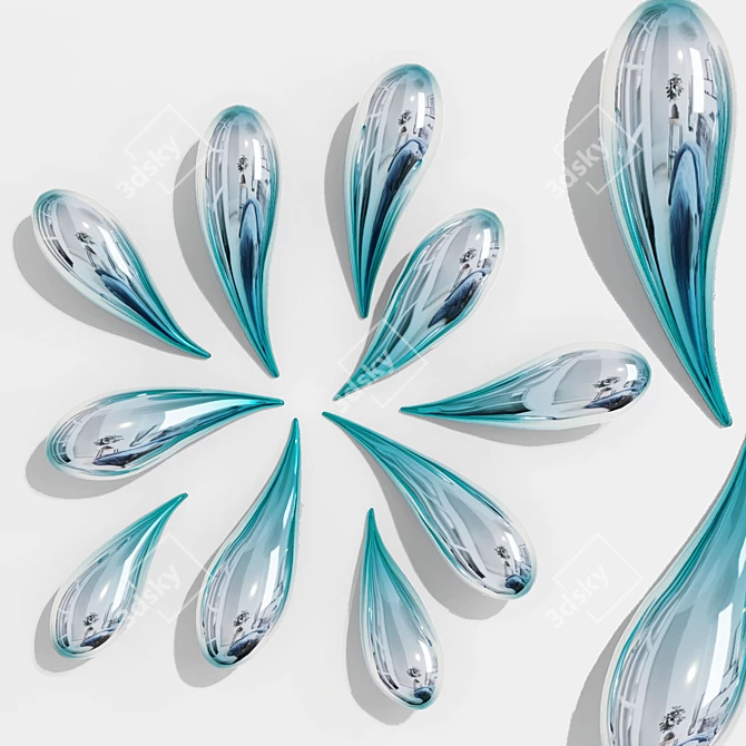 
"Blue Slassh - Handmade Wall Sculpture 3D model image 1