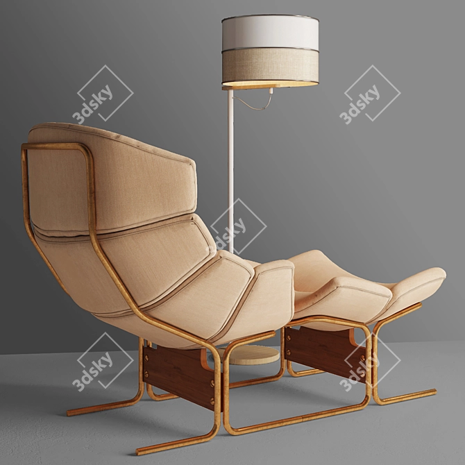 Elegant Laura Torch Floor Lamp 3D model image 2