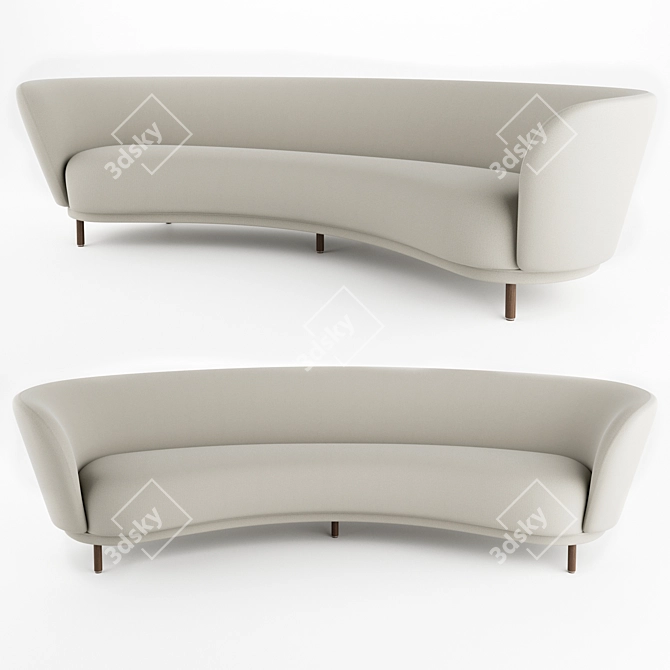 Dandy 4-Seater Sofa: Stylish Seating Solution 3D model image 1