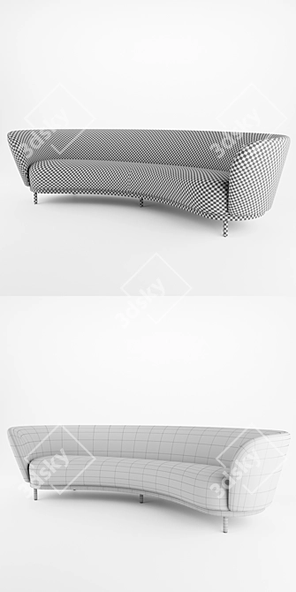 Dandy 4-Seater Sofa: Stylish Seating Solution 3D model image 3