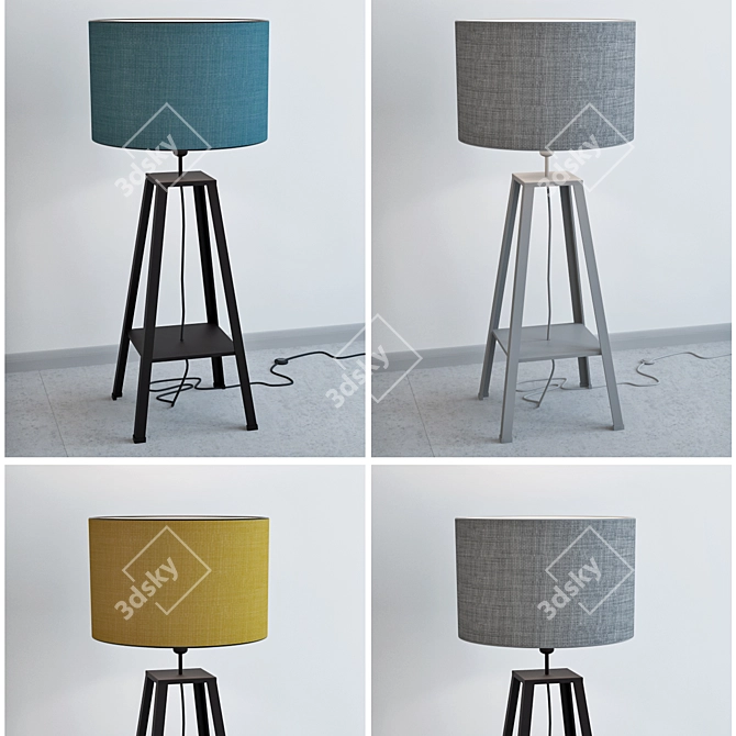 Modern Industrial Table Lamp Set 3D model image 1