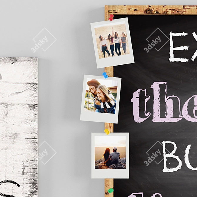Wooden Text Picture | Family 3D model image 2