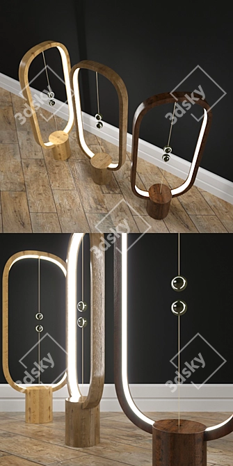 Modern Heng Denge Lamp 3D model image 2
