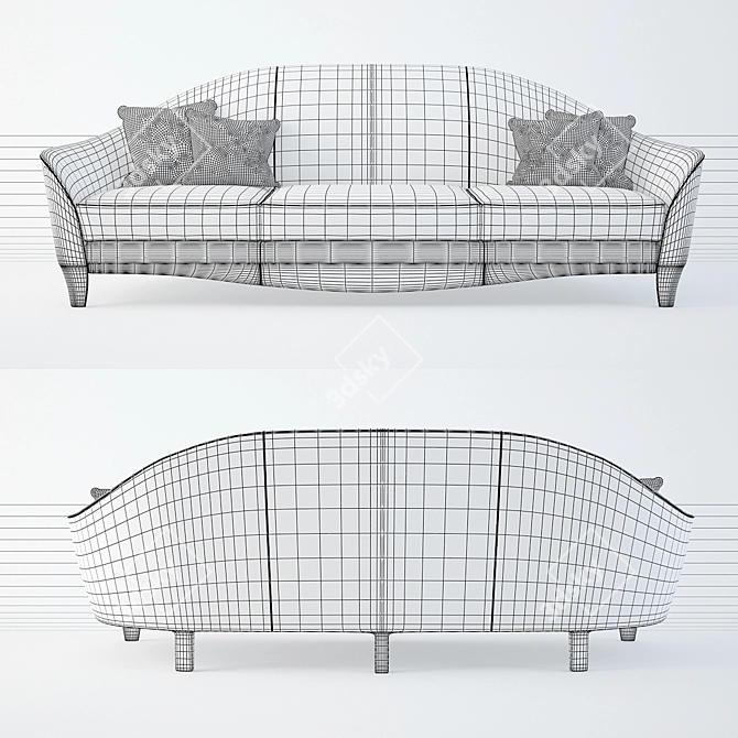 Heritage Cortes Sofa: Timeless Elegance 3D model image 3