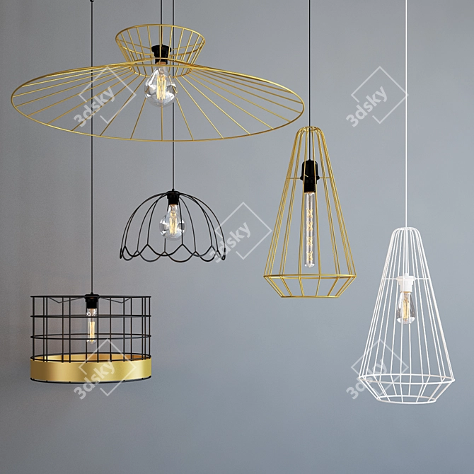 Metropolight Metal Suspension Set 3D model image 1