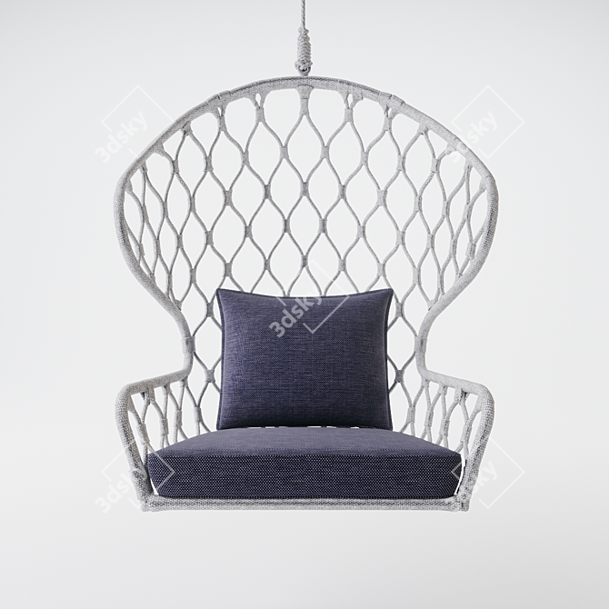 Cozy Rattan Shell Swing 3D model image 1