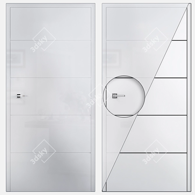 Classen Linea B Model 1.1 - Sleek White Lacquered Door 3D model image 1