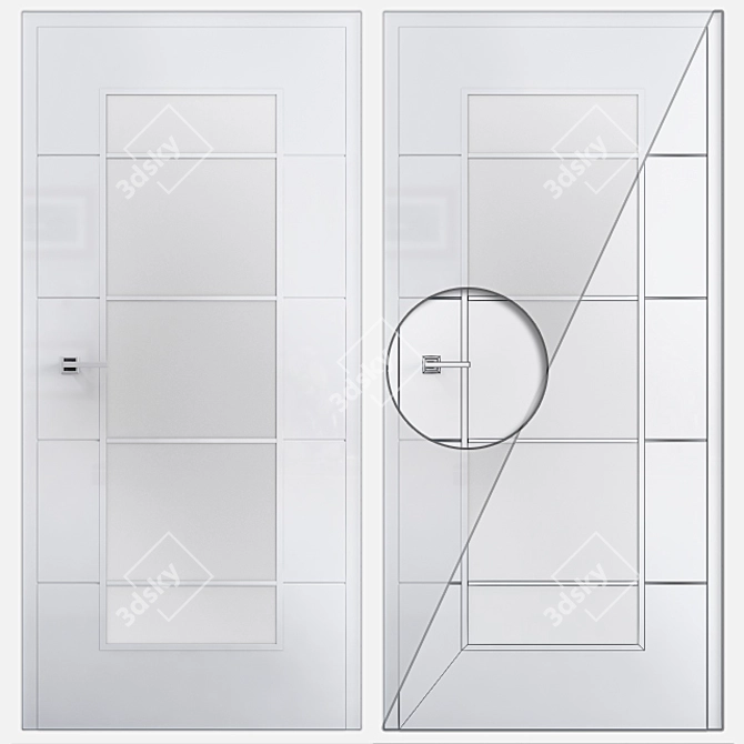 CLASSEN LINEA B 1.3: White Lacquer Door 3D model image 1