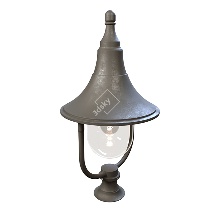 HD Outdoor Gate Lamp: Scaled Elegance 3D model image 1