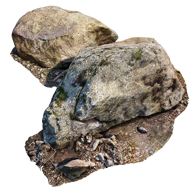 Exterior Large Stone Model 3D model image 1