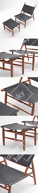 Stellar Works Triangle Chair & Ottoman 3D model image 2