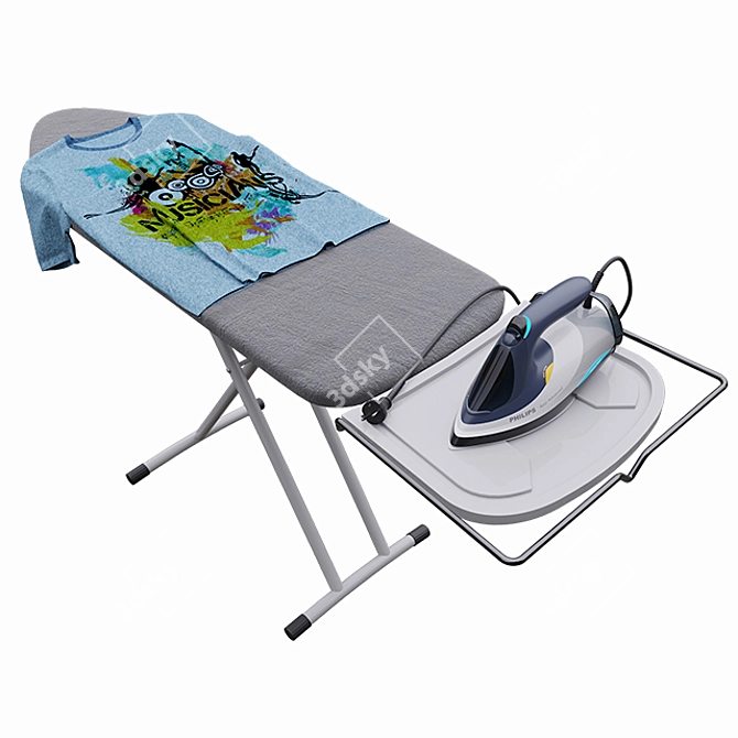 Versatile Iron and Ironing Board Set 3D model image 2