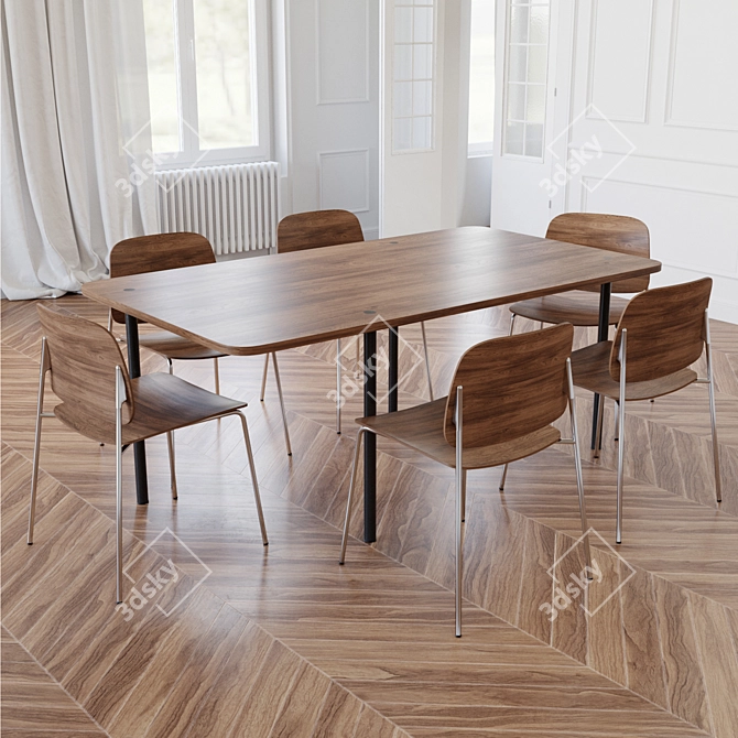 Modern Bernhardt Design Autobahn Table Set 3D model image 3
