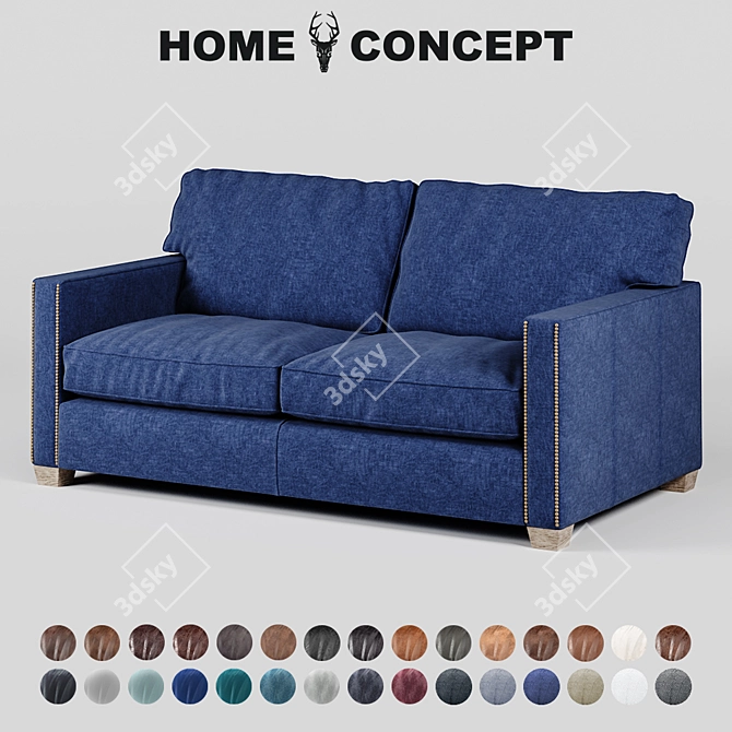 Viscount William 2 Seater Sofa: Timeless Elegance 3D model image 1