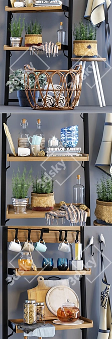 Fendy High & Decor: Stylish Wall-mounted Stand 3D model image 2