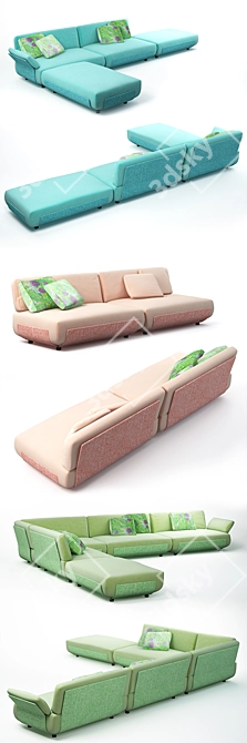 Oasi Paola Lenti Modular Sofa 3D model image 2