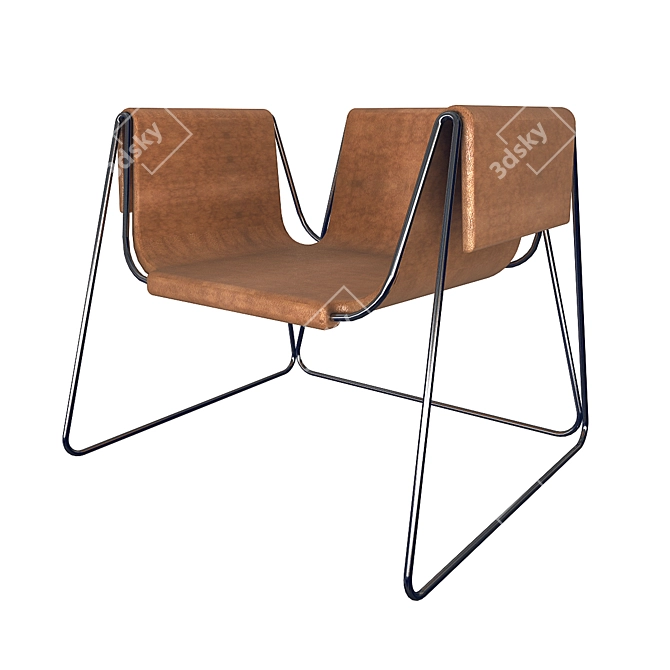 Elegant Andorlini Archè Lounge Chair 3D model image 1