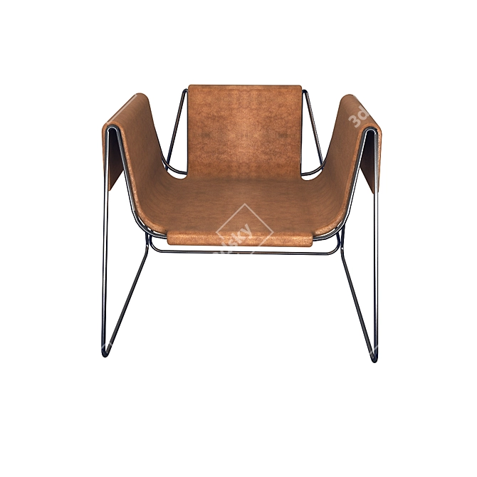 Elegant Andorlini Archè Lounge Chair 3D model image 2