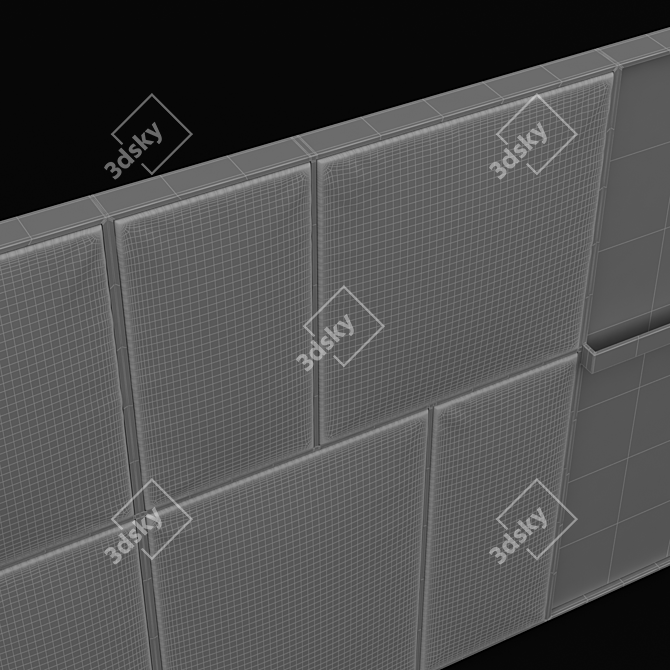Merkurio Flou Headboard - Modern Height: 1600mm 3D model image 3