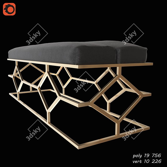 Golden Metal Bench: Eichholtz TRELLIS Collection 3D model image 1