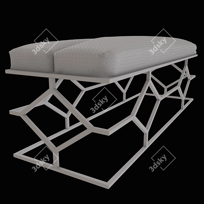 Golden Metal Bench: Eichholtz TRELLIS Collection 3D model image 3