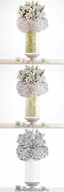 Citrus Bouquet with White Flowers 3D model image 3