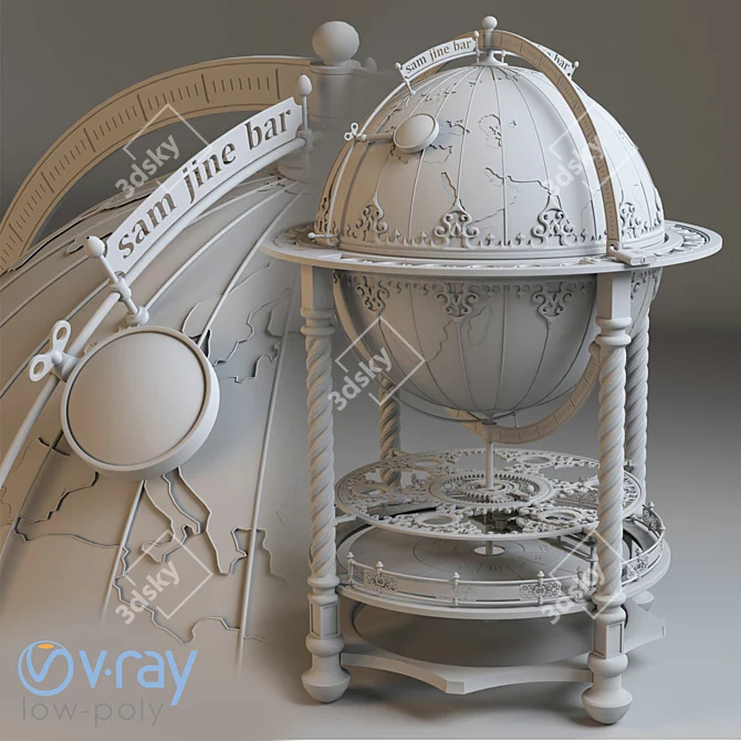 Title: TurboSip Foldable Globe Bar 3D model image 3