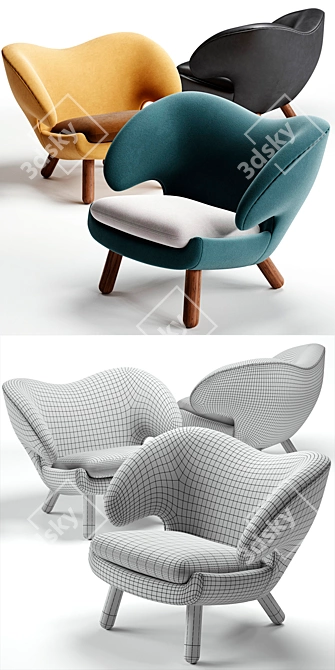 Modern Pelican Chair: Finn Juhl 3D model image 3