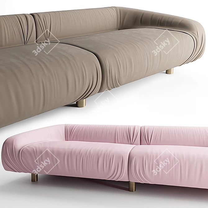Italian Elegance: Baxter Fold Sofa 3D model image 2