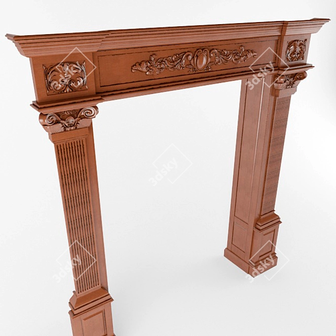 Elegant Carved Portal: 2000x2580(h) 3D model image 2