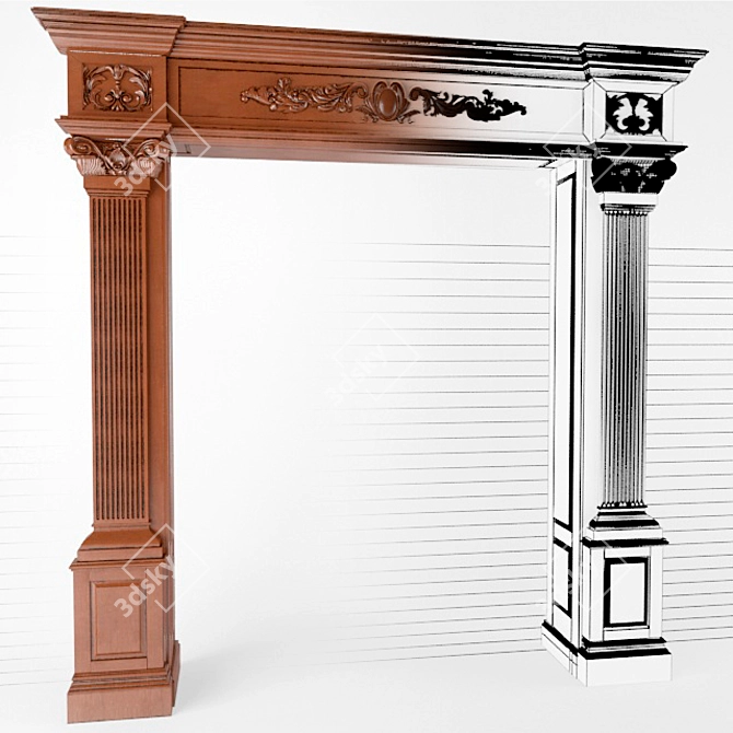 Elegant Carved Portal: 2000x2580(h) 3D model image 3