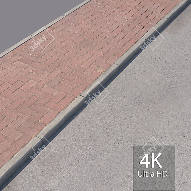 Urban Walk: Premium Sidewalk Package 3D model image 1