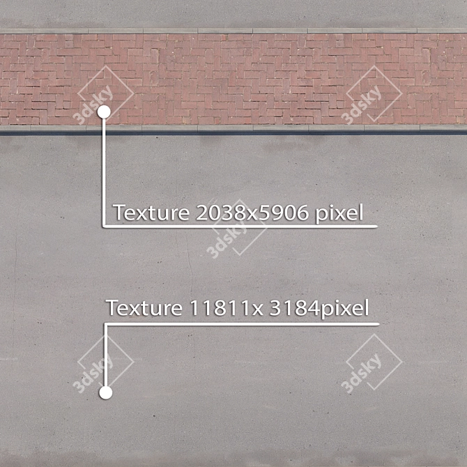 Urban Walk: Premium Sidewalk Package 3D model image 2