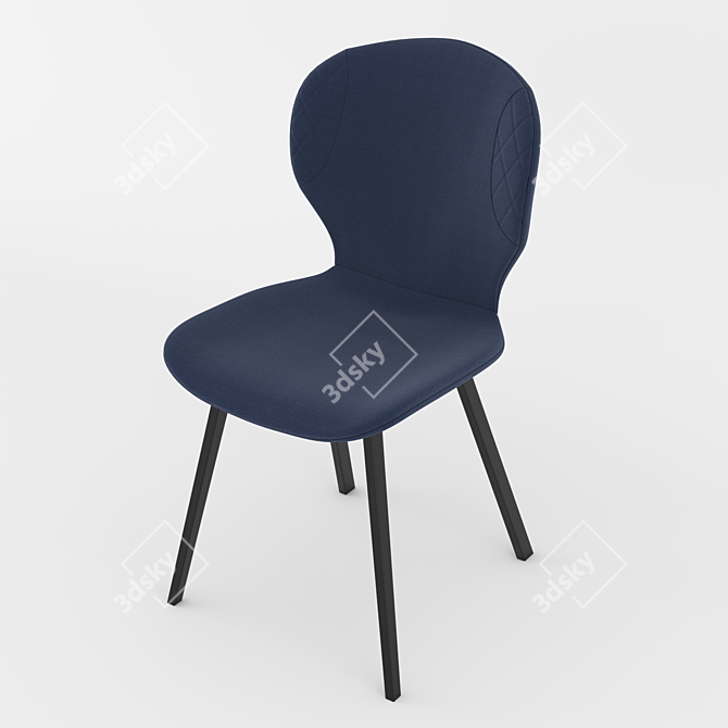 Sleek Blue Velvet Hawk Chair 3D model image 1