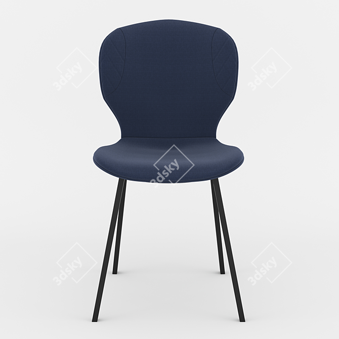 Sleek Blue Velvet Hawk Chair 3D model image 2
