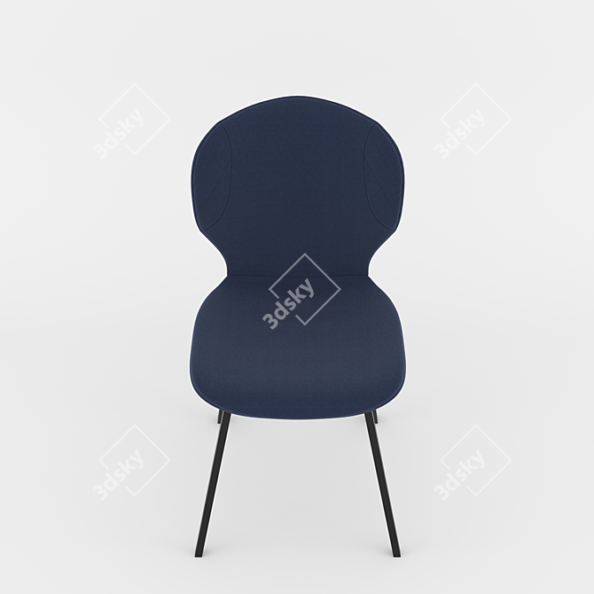 Sleek Blue Velvet Hawk Chair 3D model image 3